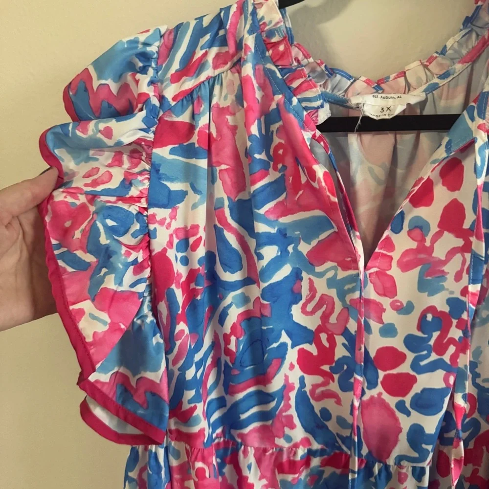 Chic Soul Colorful Ruffle Sleeve Dress - Picture 4 of 5